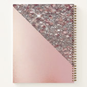 Elegantes Roségold-Monogramm Notizblock (Rückseite)