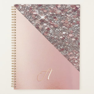 Elegantes Roségold-Monogramm Planer