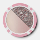 Elegantes Roségold-Monogramm Pokerchips (Rückseite)