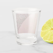 Elegantes Roségold-Monogramm Schnapsglas (Rückseite)