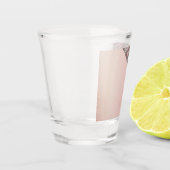 Elegantes Roségold-Monogramm Schnapsglas (Links)