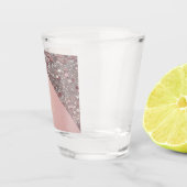 Elegantes Roségold-Monogramm Schnapsglas (Rechts)