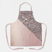 Elegantes Roségold-Monogramm Schürze (Vorderseite)