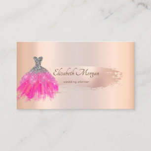 Elegantes Roségold-Pinselflächendesign-chices Klei Visitenkarte