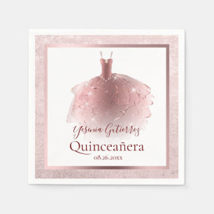 Elegantes Roségold-Quinceañera-Kleid Serviette