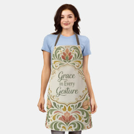 Elegantes Rosemaling-Blumenmuster mit Zitat Schürze