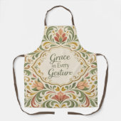 Elegantes Rosemaling-Blumenmuster mit Zitat Schürze (Vorderseite)