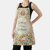 Elegantes Rosemaling-Blumenmuster mit Zitat Schürze (InSitu)