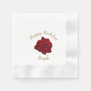 Elegantes Rosen-Geburtstags-Party Serviette