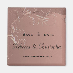 Elegantes Rosen-Gold, das Save the Date Wedding Magnet