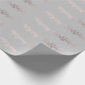 Elegantes Rosen-Gold u. graues frohe Geschenkpapier (Ecke)