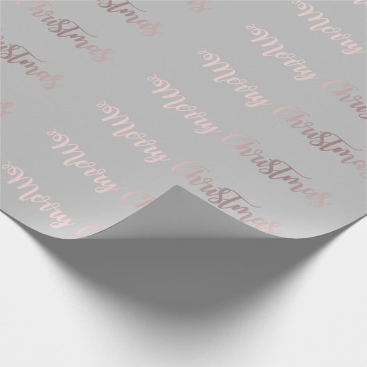 Elegantes Rosen-Gold u. graues frohe Geschenkpapier (Ecke)