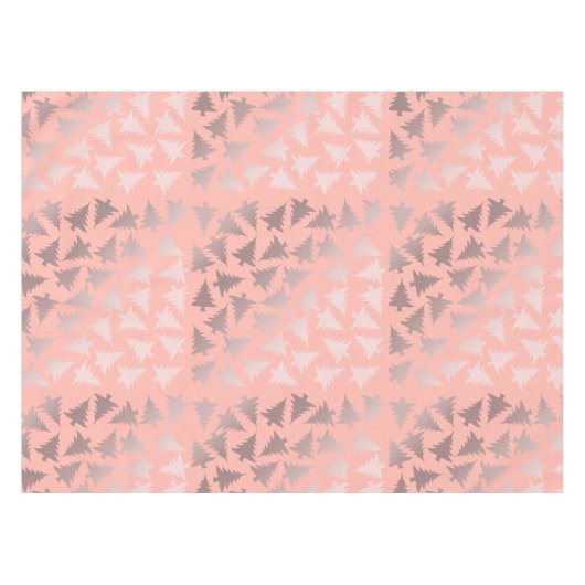 Elegantes Rosen-Gold u. rosa Weihnachtsbaum-Muster Tischdecke (Vorderseite (Horizontal))