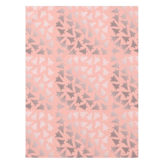 Elegantes Rosen-Gold u. rosa Weihnachtsbaum-Muster Tischdecke (Vorderseite)