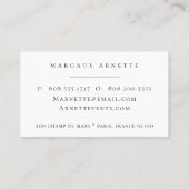 Elegantes Rosen-Goldbotanisches Logo-Bordeaux Visitenkarte (Rückseite)