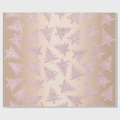 Elegantes Rosen-GoldGlitzer-Weihnachtsbaum-Muster Geschenkpapier (Flach)