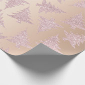 Elegantes Rosen-GoldGlitzer-Weihnachtsbaum-Muster Geschenkpapier (Ecke)