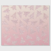 Elegantes Rosen-GoldGlitzer-Weihnachtsbaum-Muster Geschenkpapier (Flach)