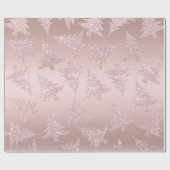 Elegantes Rosen-GoldGlitzer-Weihnachtsbaum-Muster Geschenkpapier (Flach)