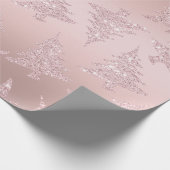 Elegantes Rosen-GoldGlitzer-Weihnachtsbaum-Muster Geschenkpapier (Ecke)
