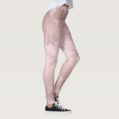 Elegantes Rosen-GoldGlitzer-Weihnachtsbaum-Muster Leggings (Rechts)