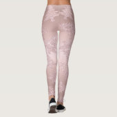 Elegantes Rosen-GoldGlitzer-Weihnachtsbaum-Muster Leggings (Rückseite)