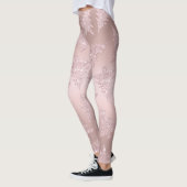 Elegantes Rosen-GoldGlitzer-Weihnachtsbaum-Muster Leggings (Links)