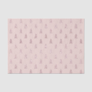 Elegantes Rosen-GoldGlitzer-Weihnachtsbaum-Muster Seidenpapier