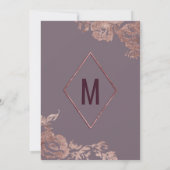 Elegantes Rosen-Goldlila malvenfarbener mit Einladung (Rückseite)