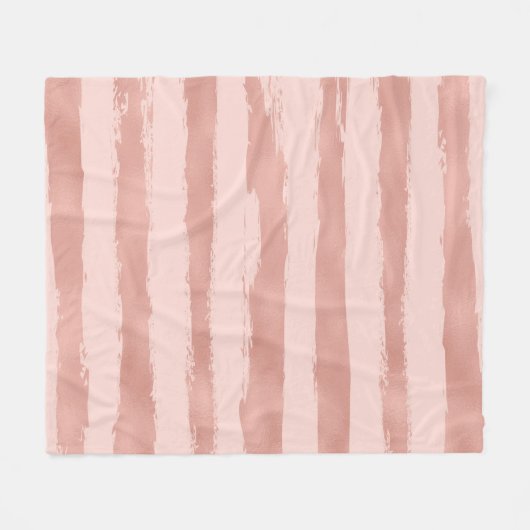 Elegantes Rosen-Goldmetallische handgemalte Fleecedecke (Vorderseite (Horizontal))