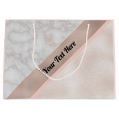 Elegantes Rosen-Goldweiße geometrische Große Geschenktüte (Vorderseite)