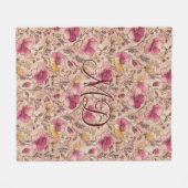 Elegantes Rosen-Patchwork-Blumenmuster Fleecedecke (Vorderseite (Horizontal))