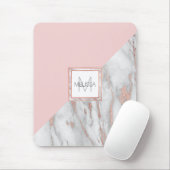 Elegantes Rosen-Rosa-Goldfolien-Marmor-Grau Mousepad (Mit Mouse)