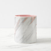 Elegantes Rosen-Rosa-Goldfolien-Marmor-Grau Zweifarbige Tasse (Mittel)