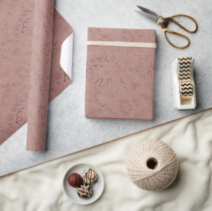 Elegantes Rosen- und Gold-Blumenmuster Geschenkpapier