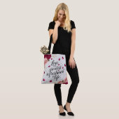 Elegantes Rosenblumen-Zitat-Design Tasche (Am Model)