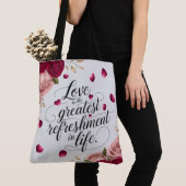 Elegantes Rosenblumen-Zitat-Design Tasche (Von Nahem)