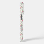 Elegantes Rosenblumenmuster-Monogramm Case-Mate iPhone Hülle (Rückseite / Rechts)