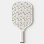 Elegantes Rosenblumenmuster Monogramm Pickleball Schläger (Rückseite)