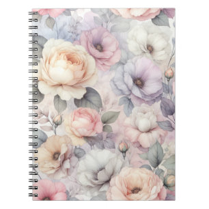 Elegantes Rosenblüten Spiralnotizbuch Notizblock