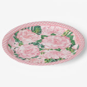 Elegantes Rosengebirge Sommer-Party Pappteller (Schrägansicht)