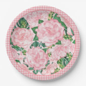 Elegantes Rosengebirge Sommer-Party Pappteller (Vorderseite)