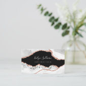 elegantes Rosengold auf schwarz Visitenkarte (Stehend Vorderseite)