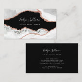 elegantes Rosengold auf schwarz Visitenkarte (Vorne/Hinten)