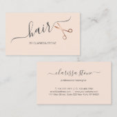 Elegantes Rosengold erröten rosa Scheren Visitenkarte (Vorne/Hinten)