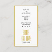 Elegantes Rosengold in Schwarz-Weiß-Blume Visitenkarte (Rückseite)