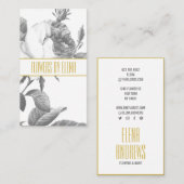 Elegantes Rosengold in Schwarz-Weiß-Blume Visitenkarte (Vorne/Hinten)