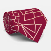Elegantes Rosengold- u. -burgundersgeometrisches Krawatte (Gerollt)