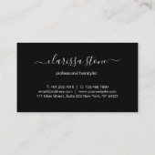 Elegantes Rosengold u. Schwarzscheren Hairstylist Visitenkarte (Rückseite)