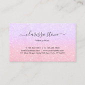Elegantes Rosengold u. violetter Visitenkarte (Rückseite)